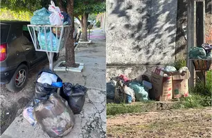 Moradores denunciam falta de coleta de lixo há dias na zona Sudeste de Teresina (Foto: Reprodução)