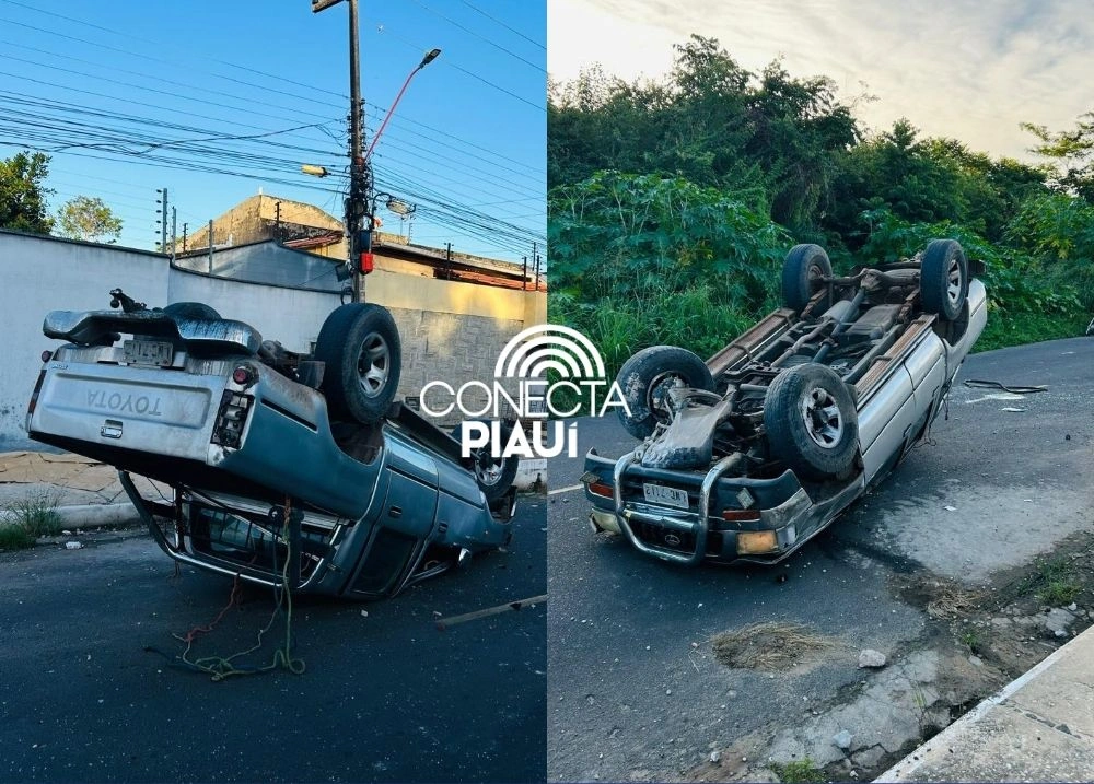 Motorista tenta ultrapassagem, perde controle e capota carro no Gurupi