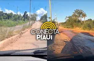 Motoristas denunciam 'crateras da lua' em avenida na zona Sul de Teresina (Foto: Reprodução)