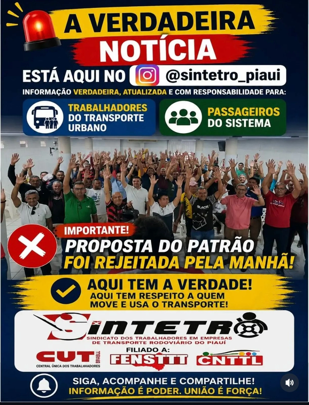 Motoristas e cobradores rejeitam proposta e iniciarão greve na segunda em Teresina