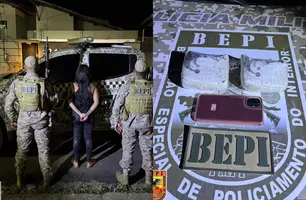 Mulher é presa com cocaína durante operação policial em Picos (Foto: Reprodução)