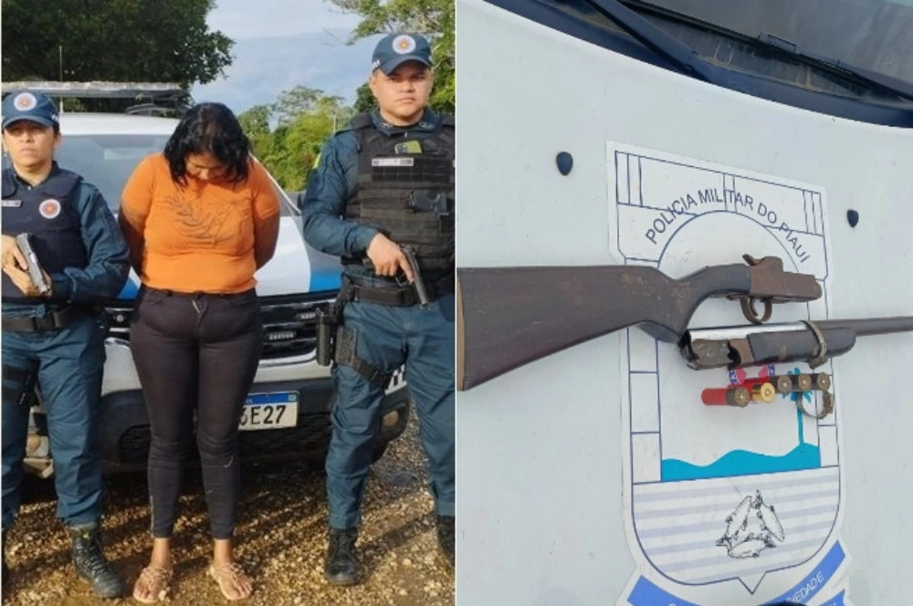 Mulher é presa com espingarda roubada dentro de ônibus na zona Sul de Teresina