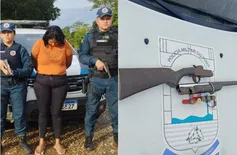 Mulher é presa com espingarda roubada dentro de ônibus na zona Sul de Teresina