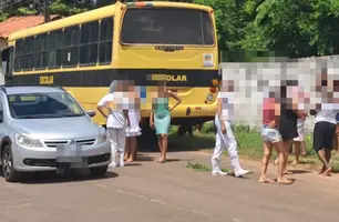 Mulher morre atropelada por ônibus escolar na cidade de União (Foto: Reprodução)