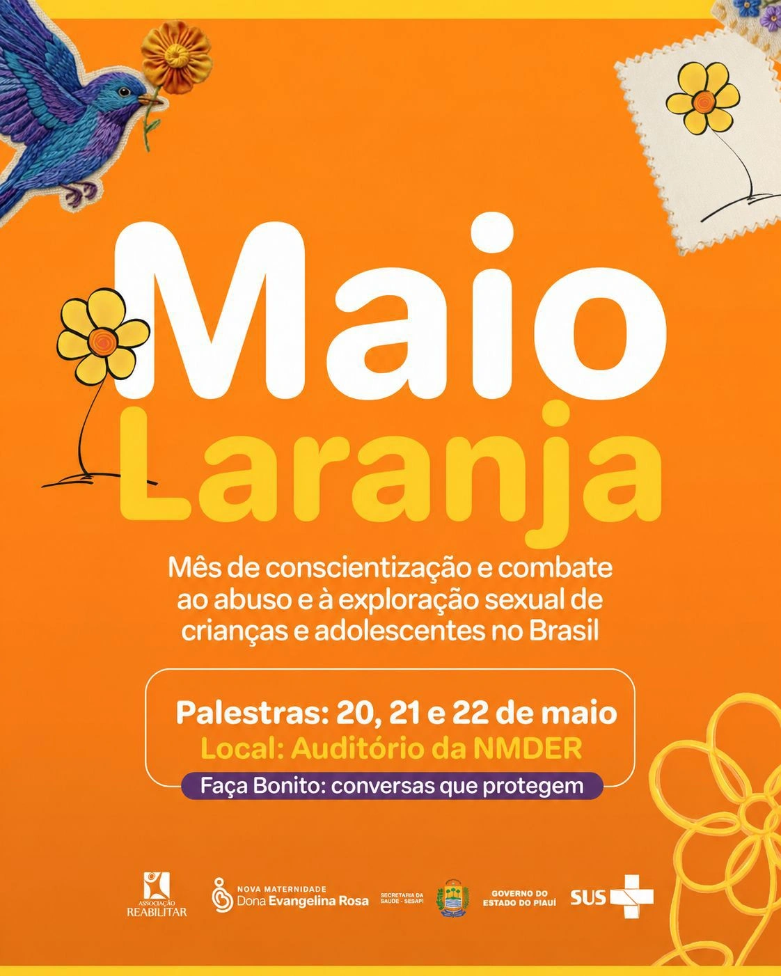 NMDER realiza programação do Maio Laranja com foco na proteção infantil