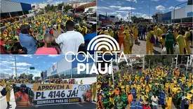 Paralisação de garis fecha avenida em Teresina e cobra aprovação de lei federal (Foto: Jhone Sousa / Conecta Piauí)