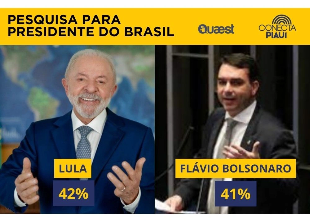 Pesquisa: Quaest mostra Lula à frente de Flávio Bolsonaro no 2º turno