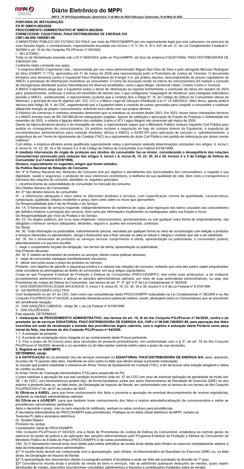 Portaria do MP-PI