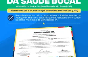 Prefeitura de Beneditinos recebe reconhecimento nacional na saúde bucal (Foto: Reprodução)