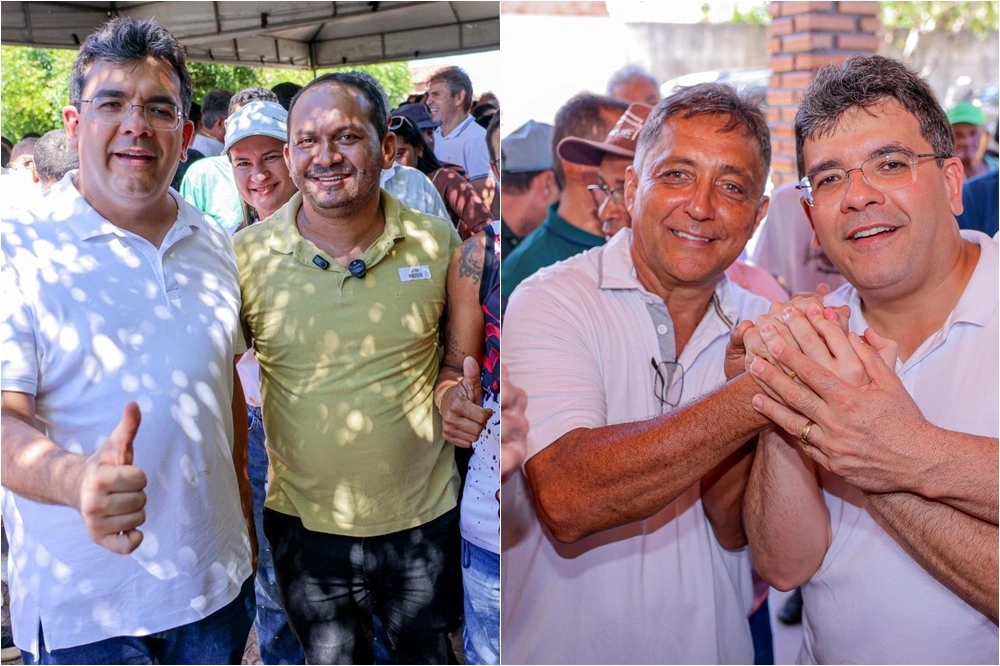 Rafael com Dominguinhos e o ex-prefeito Francieudo Carvalho