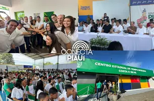 Rafael Fonteles inaugura escola reformada no município de Passagem Franca (Foto: Conecta Piauí)