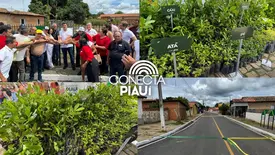Rafael Fonteles inaugura obras de pavimentação em Olho D’Água do Piauí (Foto: Conecta Piauí)
