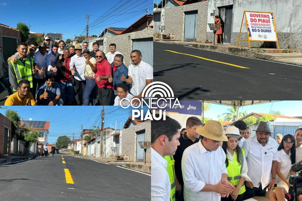 Rafael Fonteles vistoria obras do ‘Mais Asfalto’ no bairro Samapi em Teresina