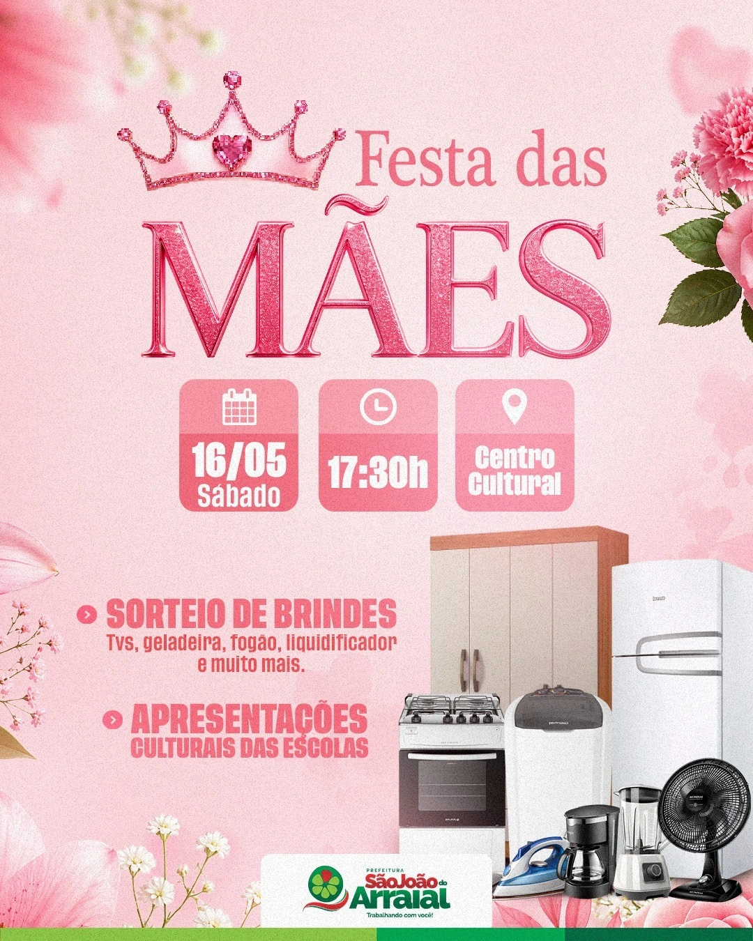 São João do Arraial celebra o Dia das Mães com grande evento neste sábado (16)
