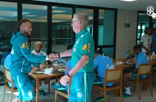 Seleção brasileira se apresenta na Granja Comary para a Copa do Mundo (Foto: Frame TV CBF)