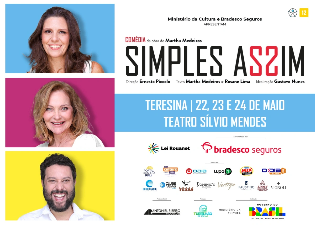 “Simples Assim” chega a Teresina com humor sobre relações modernas