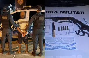Suspeito de causar tumulto armado em bar é preso em Elesbão Veloso (Foto: Reprodução)