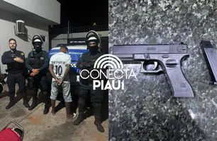 Suspeito de tráfico é detido com simulacro de arma em Teresina (Foto: Conecta Piauí)