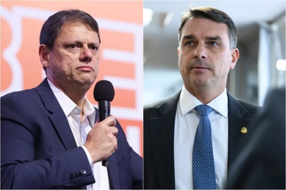 Tarcísio de Freitas e Flávio Bolsonaro