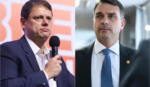 Tarcísio de Freitas e Flávio Bolsonaro