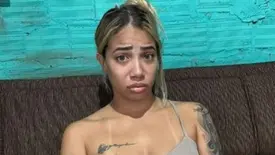 Acima  Letícia Ellen logo após a prisão e abaixo após ganhar a liberdade da justiça do Maranhão (Foto: Reprodução)