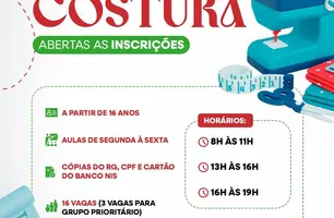 Alto Longá abre inscrições para curso gratuito de corte e costura (Foto: Reprodução)