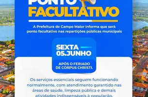 Campo Maior decreta ponto facultativo nas repartições municipais nesta sexta (Foto: Reprodução)