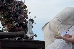 Casamento dos apaixonados Amanda Moita e Savio Carvalho no litoral do Piauí (Foto: Instagram)