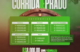 Corrida de Prado vai distribuir R$ 8 mil em premiação em Baixa Grande do Ribeiro (Foto: Reprodução)