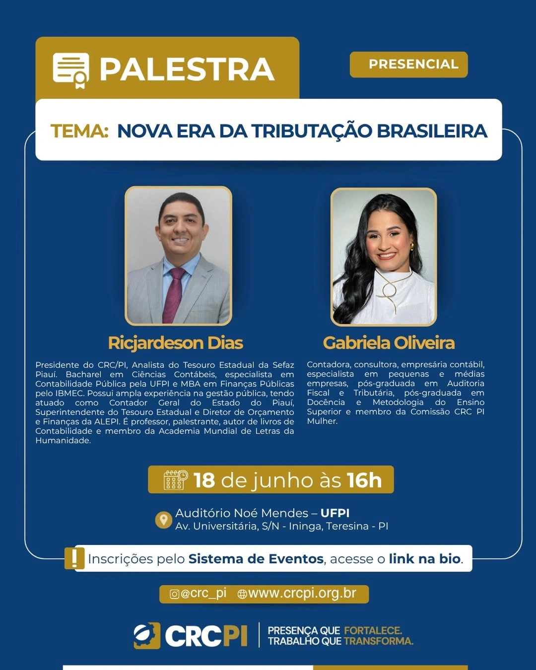 CRC/PI promove palestra sobre nova era da tributação brasileira