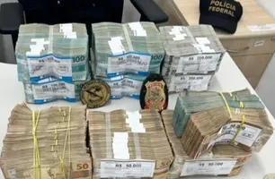 Dinheiro apreendido em uma das operações feitas pela polícia federal em Teresina contra esse tipo de crime (Foto: Reprodução)