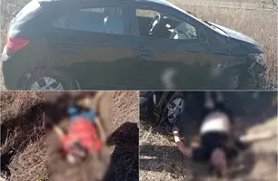 Dois homens morrem após carro capotar em rodovia no Sul do Piauí (Foto: Reprodução)