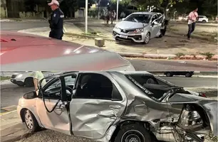 Duas pessoas ficam feridos após grave colisão em Parnaíba (Foto: Reprodução)