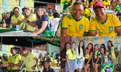 Enzo Samuel e Francisco Costa assistem à vitória do Brasil no bairro Água Mineral