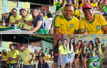 Enzo Samuel e Francisco Costa assistem à vitória do Brasil no bairro Água Mineral