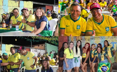 Enzo Samuel e Francisco Costa assistem à vitória do Brasil no bairro Água Mineral