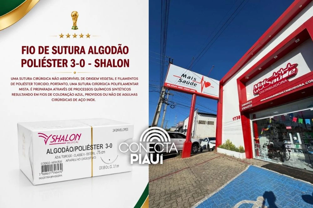 Fio de algodão poliéster 3-0 Shalon está disponível na Mais Saúde Distribuidora