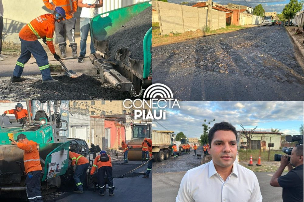 Governador vistoria obras do Programa Mais Asfalto na zona sul de Teresina