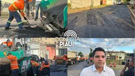 Governador vistoria obras do Programa Mais Asfalto na zona sul de Teresina (Foto: Conecta Piauí)