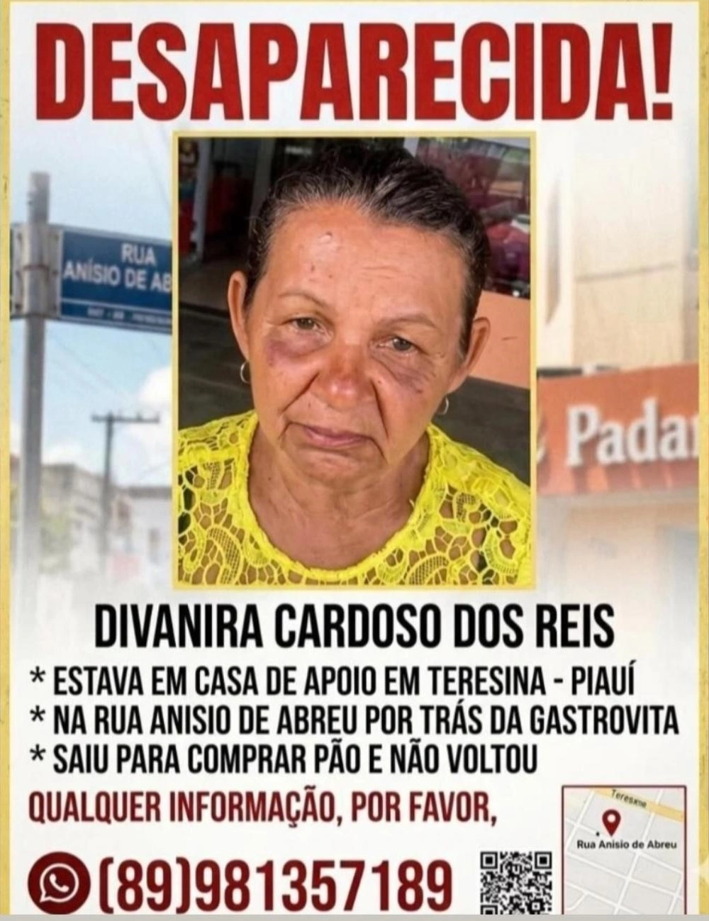 Idosa desaparecida