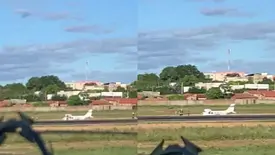 Incidente com aeronave de pequeno porte no Aeroporto de Teresina (Foto: Reprodução)