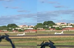 Incidente com aeronave de pequeno porte no Aeroporto de Teresina (Foto: Reprodução)