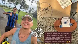 João Gomes exibe colar de opala de Pedro II nas redes após passagem por Teresina (Foto: Reprodução)
