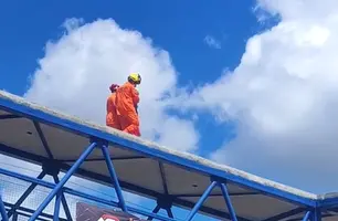 Jovem em crise mobiliza PM e Bombeiros sobre viaduto na BR-316 em Teresina (Foto: Conecta Piauí)