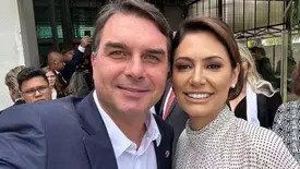 Michelle e Flávio Bolsonaro (Foto: Reprodução/ Instagram)