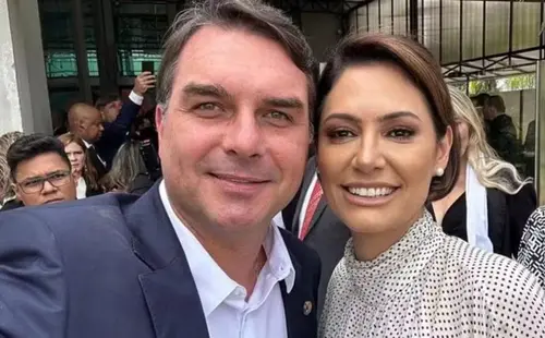 Michelle e Flávio Bolsonaro