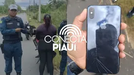 Mulher é presa ao tentar ocultar placa de motocicleta na zona Norte de Teresina (Foto: SSP-PI)