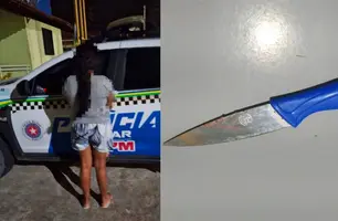 Mulher é presa suspeita de esfaquear o próprio companheiro em Pio IX (Foto: Divulgação/GPM Pio IX)