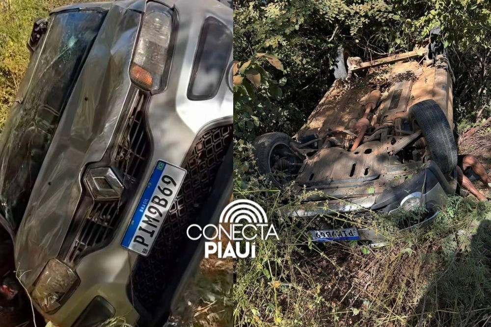Mulher fica ferida após carro capotar em rodovia no Sul do Piauí