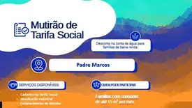 Padre Marcos recebe mutirão da Tarifa Social com desconto de 50% na conta de água (Foto: Reprodução)